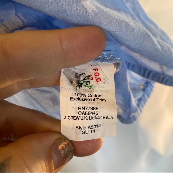 J.Crew Light Blue Peasant Blouse - Picture 5 of 6